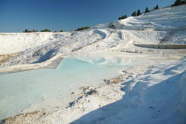 Travertin-Terrassen bei Pamukkale in Denizli Turkiye