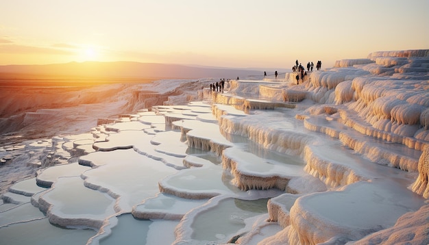 Foto travertine aus pamukkale-truthahn