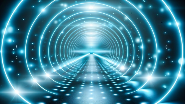 A través del túnel de neón Un viaje de luz y color donde el futuro se encuentra con el presente en una vibrante exhibición