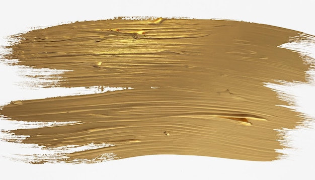 Foto trazado de pintura dorada aislado sobre fondo blanco