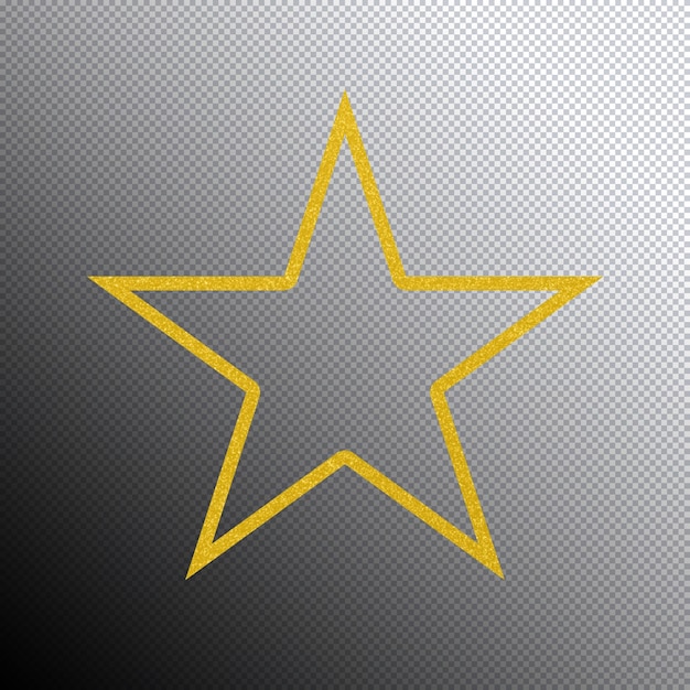 Trazado de recorte de estrella de Navidad de oro decoración de Navidad