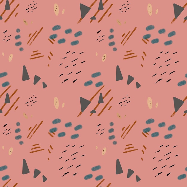 Trazo abstracto patrón lindo rosa mínimo Una ilustración digital Textura dibujada a mano y aislado