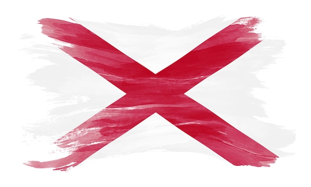 Trazo de pincel de la bandera del estado de Alabama, fondo de la bandera de Alabama