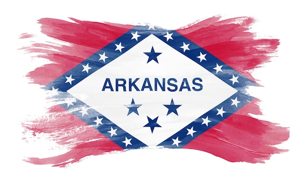 Trazo de pincel de la bandera del estado de Arkansas, fondo de la bandera de Arkansas