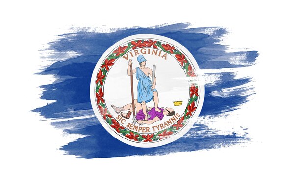 Trazo de pincel de la bandera del estado de Virginia, fondo de la bandera de Virginia