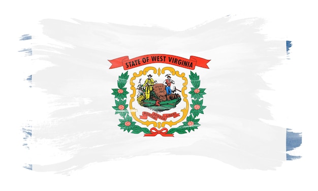 Trazo de pincel de la bandera del estado de Virginia Occidental Fondo de la bandera de Virginia Occidental