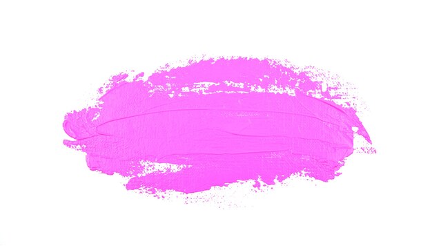 Trazo de pincel Bebé brillante color púrpura pastel suave aislado en blanco Resumen de arte fluido
