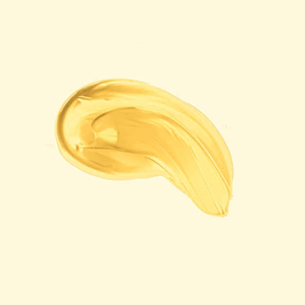 Trazo de pincel dorado o mancha de maquillaje primer plano cosméticos de belleza y textura de lápiz labial