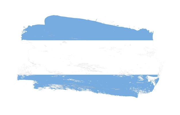 Trazo pincel pintado bandera angustiada de argentina sobre fondo blanco