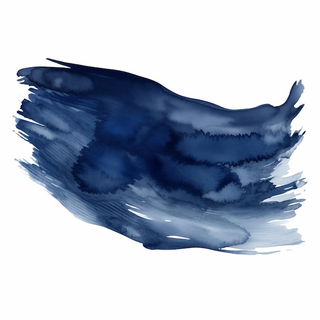 El trazo de pincel de pintura azul marino profundo
