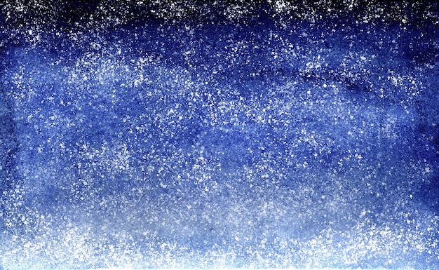 Trazos de pincel azul acuarela diseño de fondo degradado cielo nocturno con estrellas.