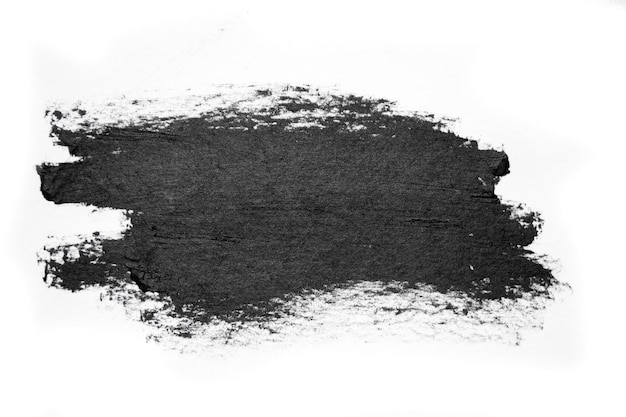 Trazos de pincel negro pinturas al óleo sobre papel blanco aislado fondo blanco arte abstracto backgr creativo