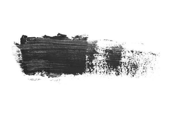 Trazos de pincel de rimel negro aislado en blanco Imagen