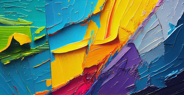 Trazos de pintura colorida Fondo de arco iris panorámico Imagen generada por IA