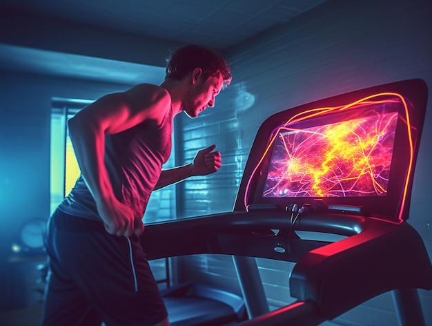 Treadmill Sport en Fitness Studio Generado por IA