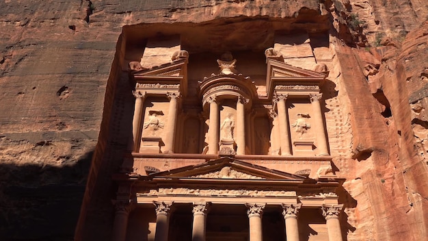 Treasury-gebäude in petra jordan world heritage site