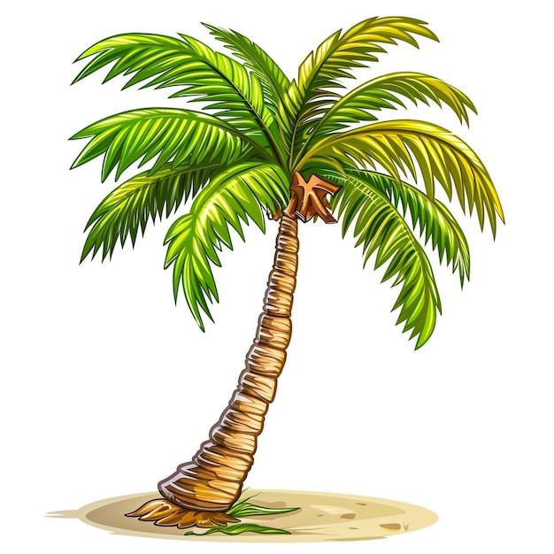 Foto tree palm beach illustrator ícone isolado estilo de desenho animado conteúdo do jogo