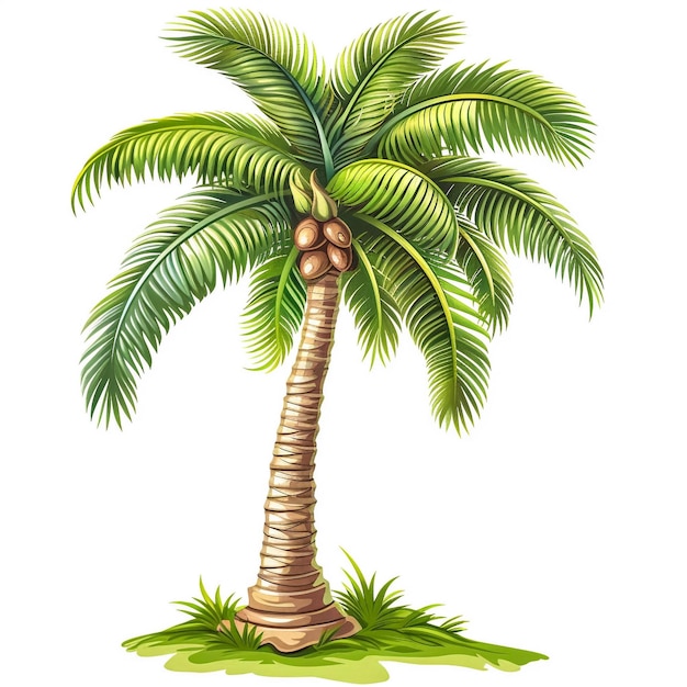 Tree Palm Beach Illustrator Isolierte Ikone Cartoon-Stil Spielinhalt