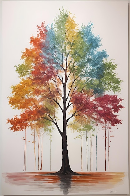 Foto tree vibrant artwork tree 3d vektorentwürfe für bäume