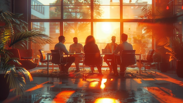 Treffen von Geschäftsleuten in einem Büro im Zusammenhang mit der digitalen Transformation