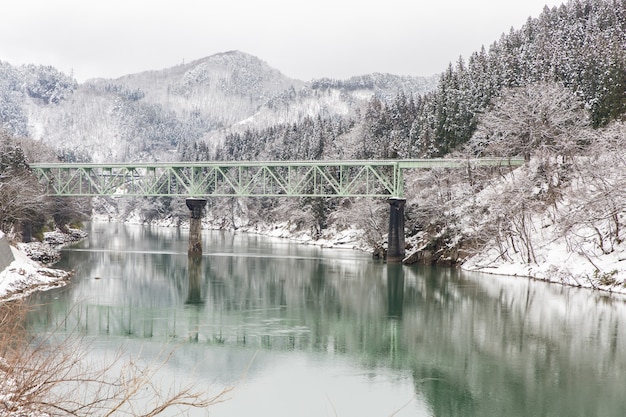 Treinar na neve paisagem de inverno