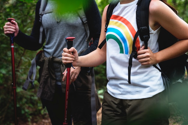 Trekking en un bosque