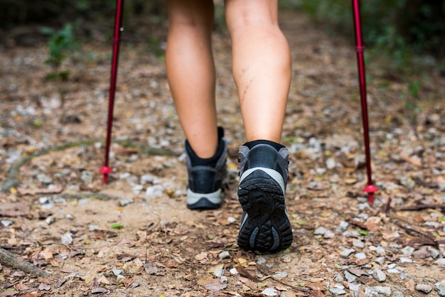 Trekking en un bosque