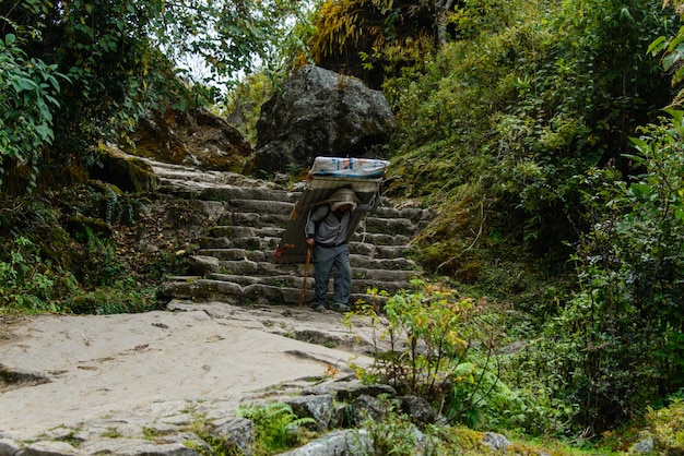 Foto trekking in nepal, himalaya