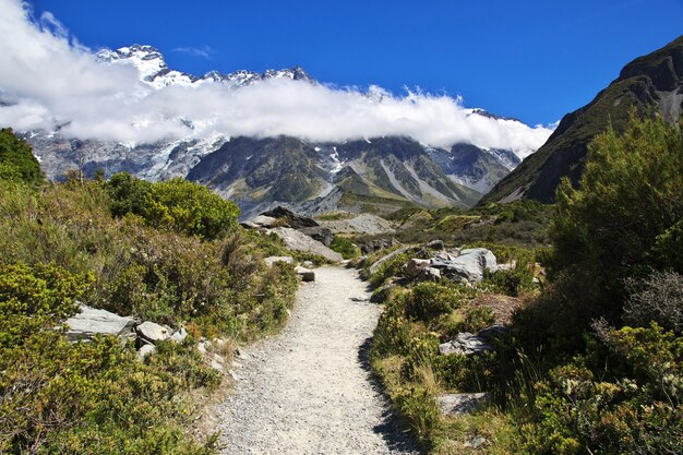 Trekking no vale de Hooker, Nova Zelândia