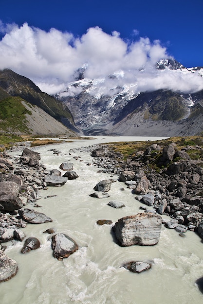 Trekking en el valle de Hooker, Nueva Zelanda