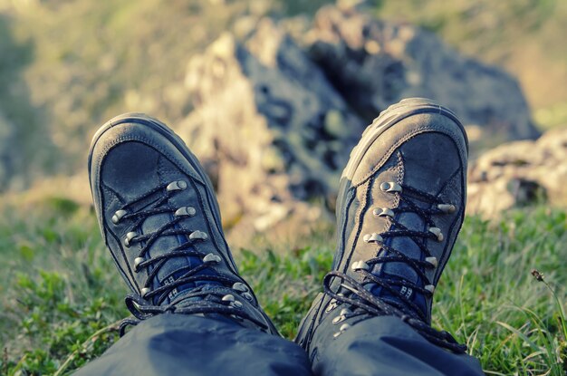 Trekkingschuhe in den Bergen