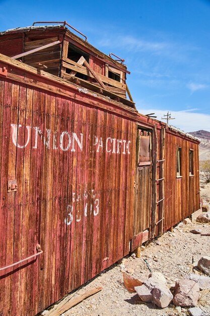 Foto trem abandonado da union pacific em cidade fantasma