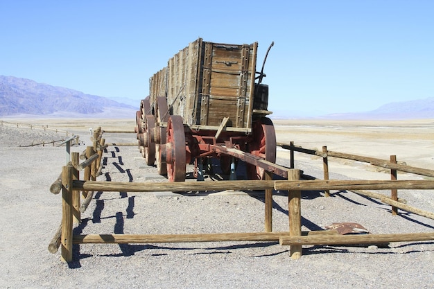 Trem antigo na cidade fantasma de rhyolite Califórnia