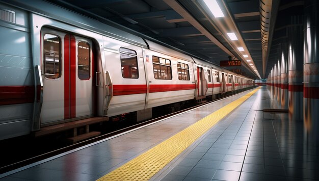 Foto trem de alta velocidade na estação de metrô de moscou rússia renderização 3d