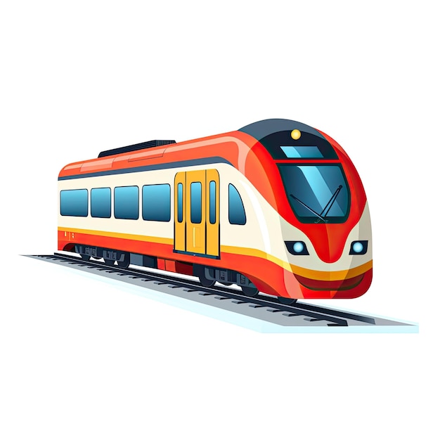 Trem isolado em fundo branco Ilustração vetorial em estilo de desenho animado plano