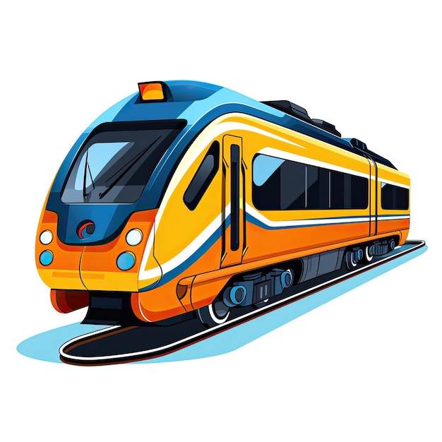 Trem isolado em fundo branco Ilustração vetorial em estilo de desenho animado plano