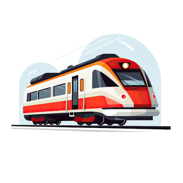 Tren aislado en fondo blanco Ilustración vectorial en estilo de dibujos animados planos