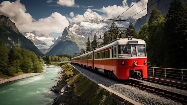 Foto en el tren de los alpes suizos