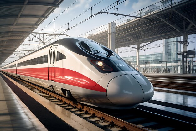 tren de alta velocidad en la estación de shanghai china