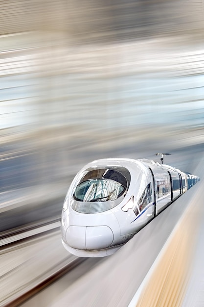 Tren de alta velocidad en la estación de trenes