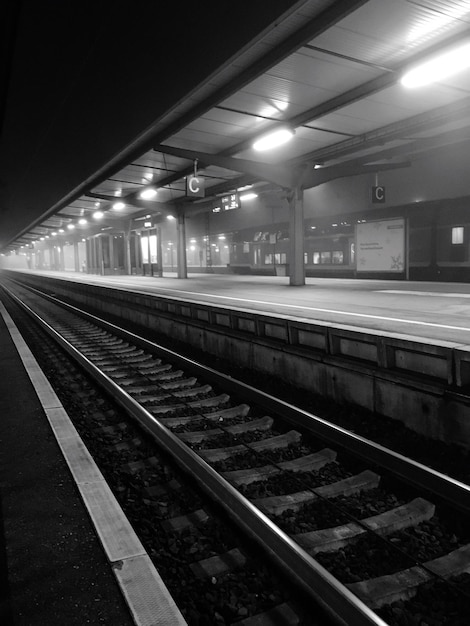 Tren en el andén de la estación de tren