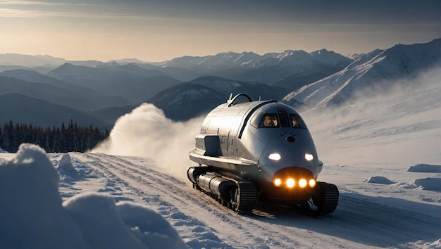 El tren está bajando la montaña.