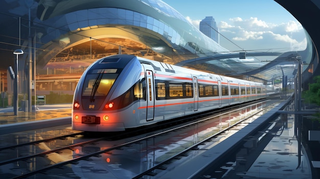 tren futurista de tránsito rápido tren maglev sistema ferroviario de alta velocidad