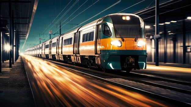 Tren moderno en la estación