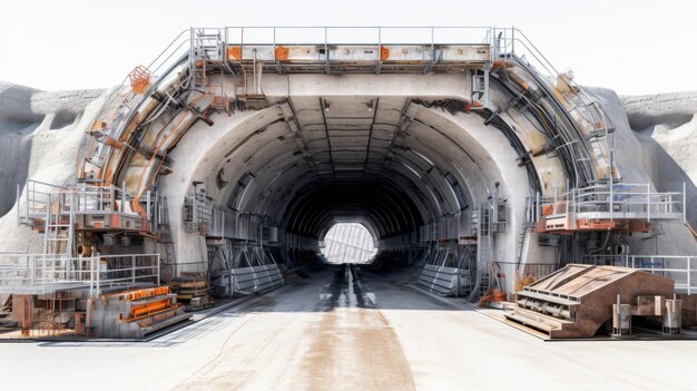 Foto el tren pasa por un gran túnel