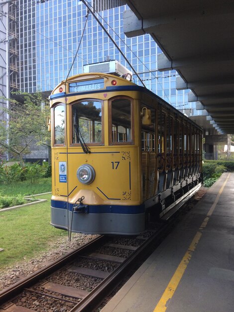 Tren en la plataforma de la estación de tren