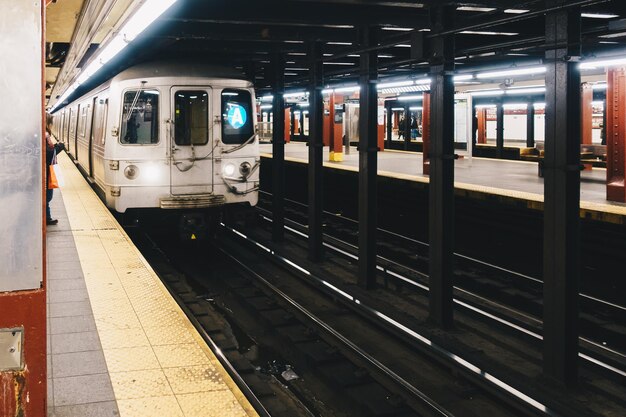 El tren en la plataforma de la estación de tren