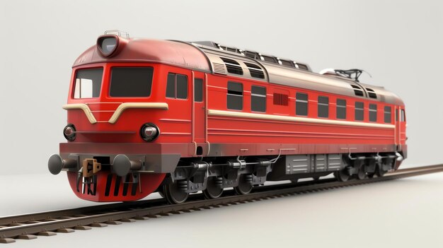Foto el tren rojo y blanco está en las vías tiene un cuerpo largo y muchas ventanas el tren se mueve rápido