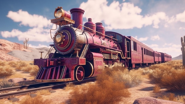 Un tren rojo que dice 'fallout 4' en él