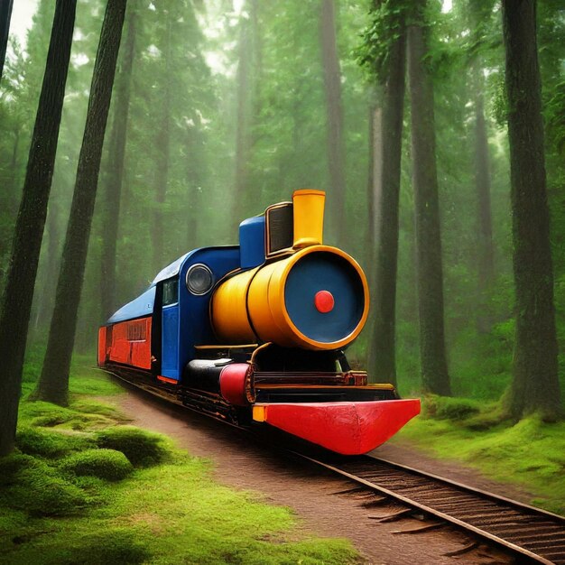 un tren de vapor en el bosque